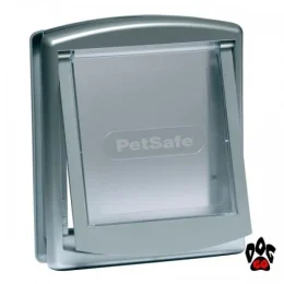 Пластикові двері PetSafe для собак і котів до 7 кг, для вхідних дверей, сіра, 23.6×19.8 см