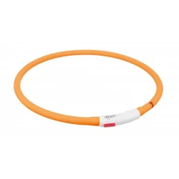 Нашийник Trixie Flash Light USB розмір XS-XL, що світиться, помаранчевий, 10 мм, 70 см