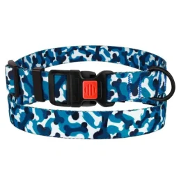Нашийник BronzeDog Urban Camo, для собак, нейлоновий, фастекс пластиковий, блакитний, 35-53×2.5 см