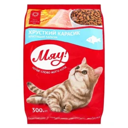 Сухий корм Мяу для котів, з карасем, 300 г