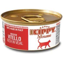 Вологий корм Kippy Mousse для дорослих котів, мус з телятиною, 85 г