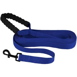 Повідець BronzeDog Active для собак, нейлоновий з м'якою ручкою, синій, 15 м×2.5 см