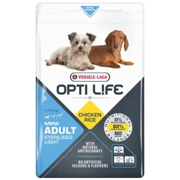 Сухий суперпреміум корм Versele-Laga Opti Life Sterilised Light Mini для стерилізованих і собак із зайвою вагою міні та малих порід, курка, 2.5 кг