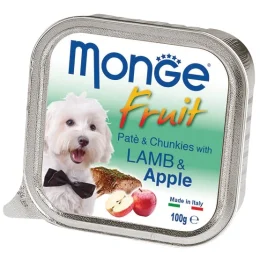 Вологий корм MONGE DOG FRUIT з ягням і яблуком, 100 г